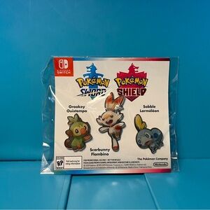Nintendo Switch - Pokemon Sword and Shield Starters Pin Set